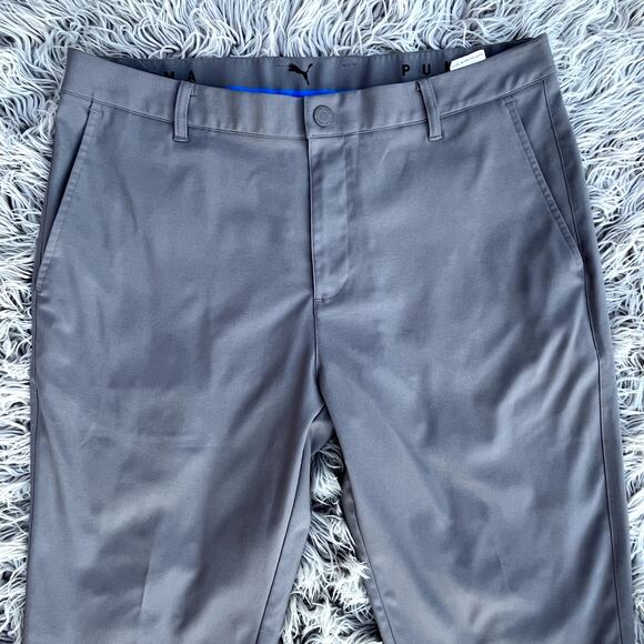 Puma Jackpot Golf Pants 34 R Gray Performance Fit Straight Leg UPF Stretch - Picture 3 of 10